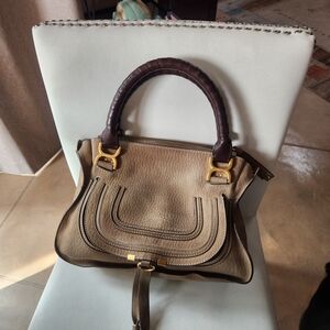 Chloe Marcie Double Carry Satchel Suede